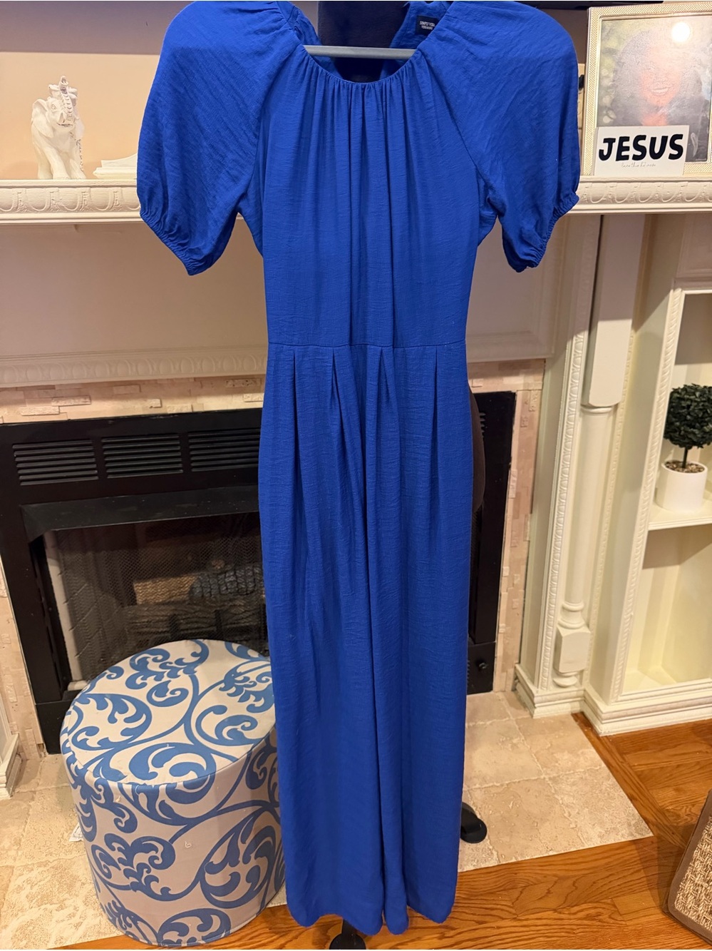 Simply Vera Vera Wang Royal Blue Maxi Dress with Puff Sleeves